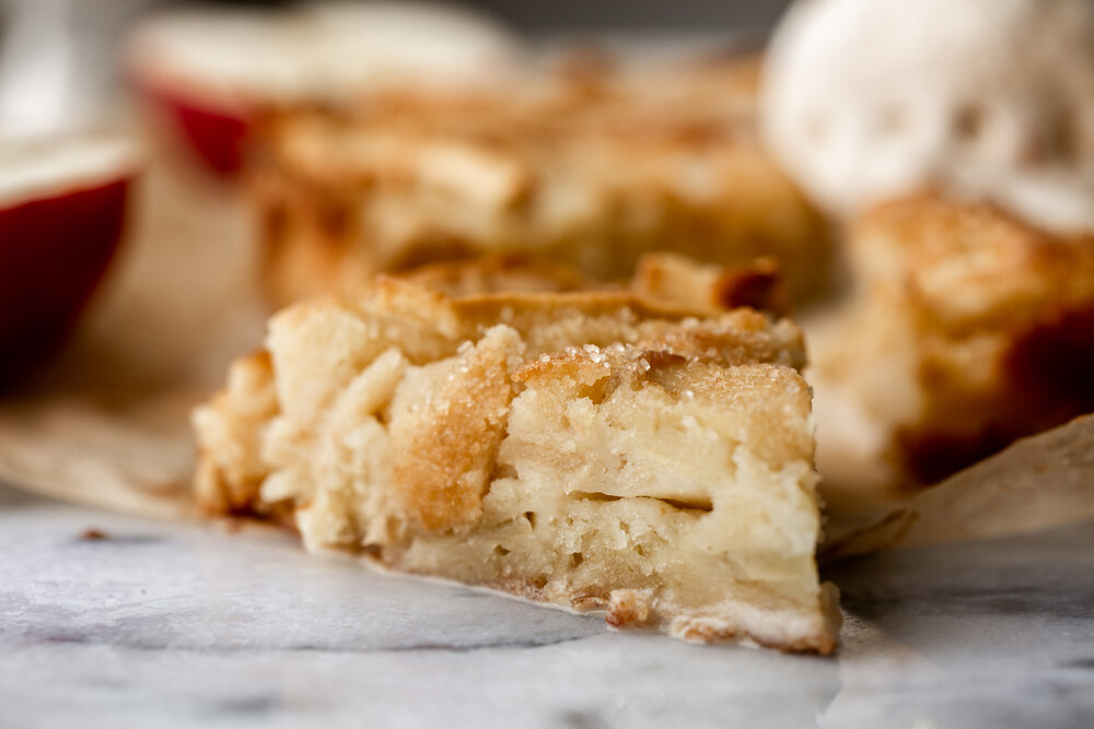 German Almond-Apple Butter Cake recipe from cooking with cocktail rings