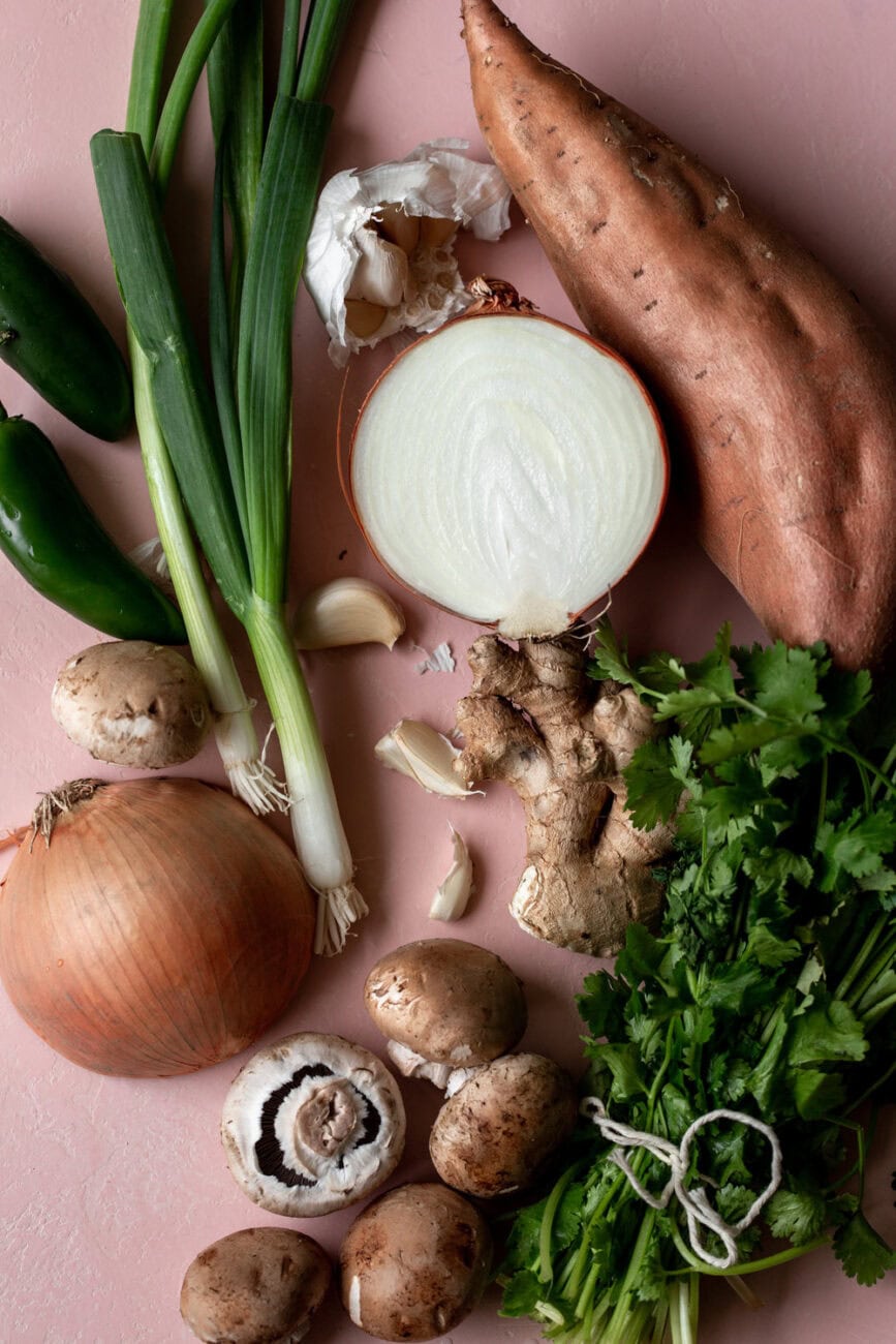scallions ginger sweet potatoes.
