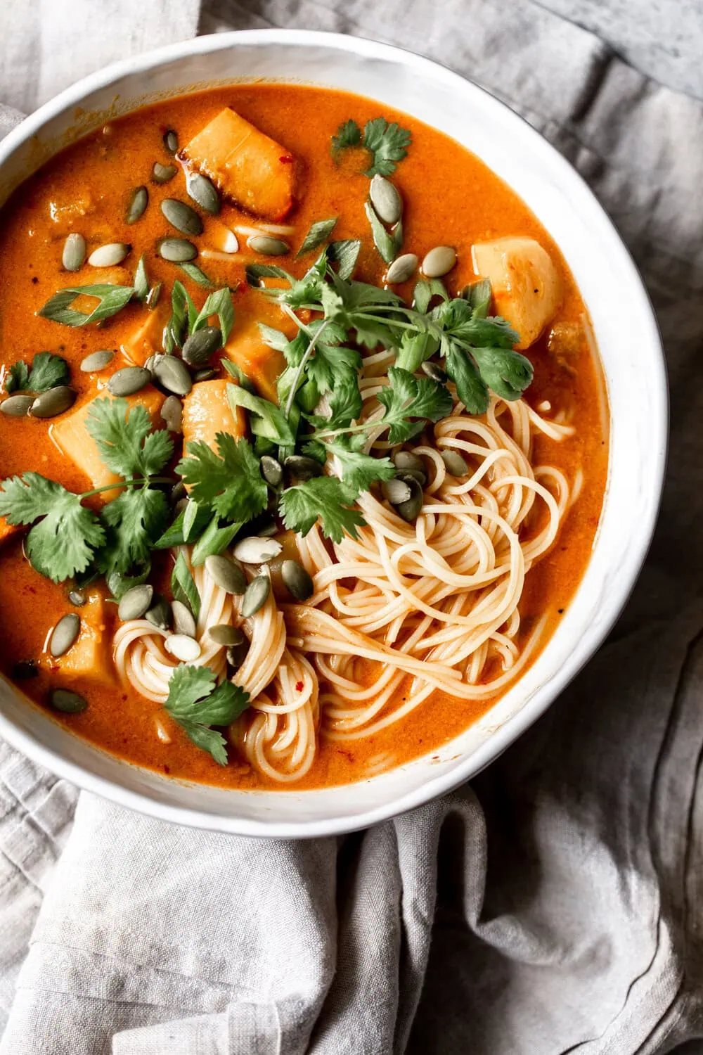 Thai Red Coconut Curry with Pumpkin recipe from cooking with cocktail rings
