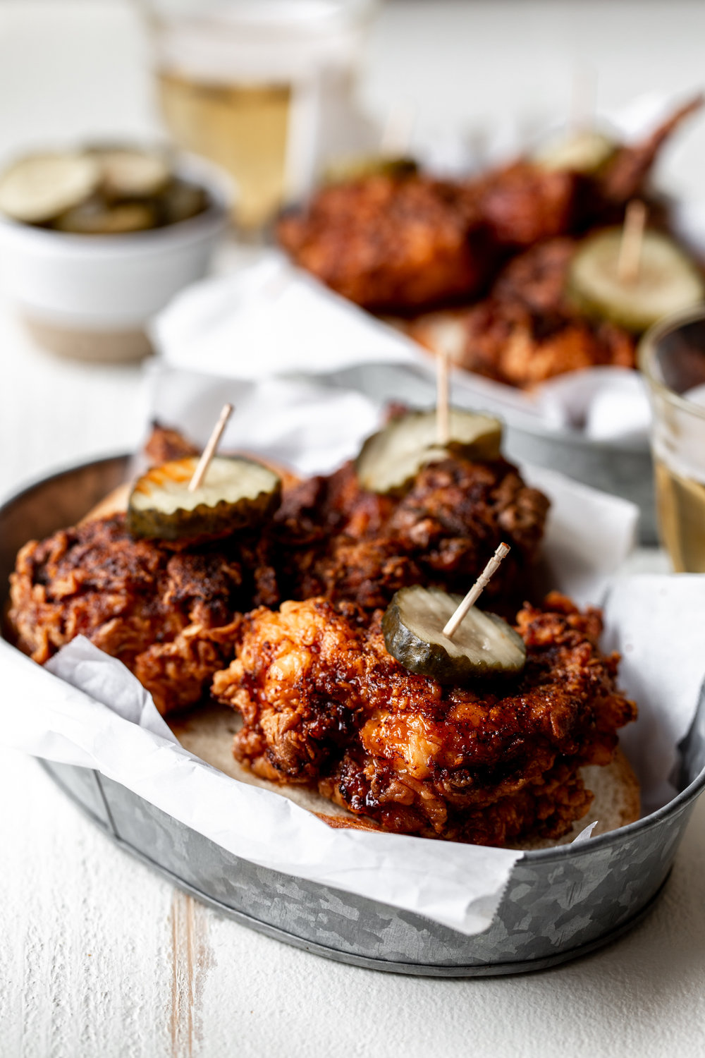 Nashville Style Hot Chicken recipe from cooking with cocktail rings