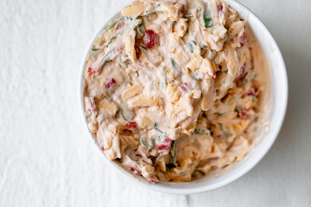 Pimento Cheese Chicken Salad on Honey Butter Biscuits. - How Sweet