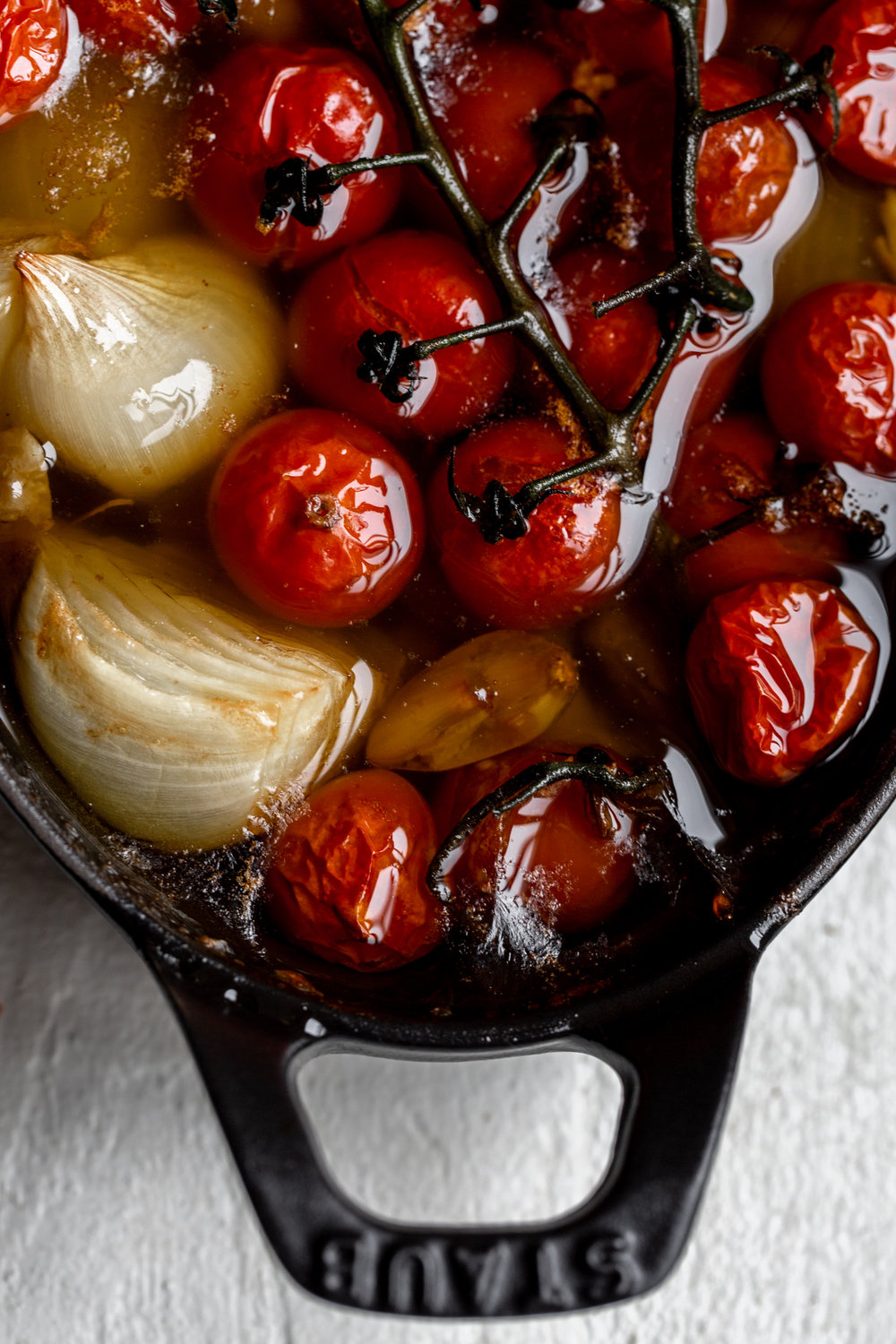 confit tomatoes with shallots and garlic