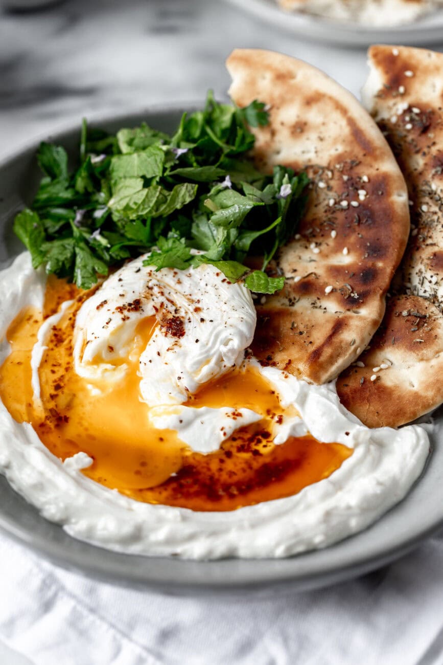 Turkish Savory Yogurt with Poached Eggs recipe.