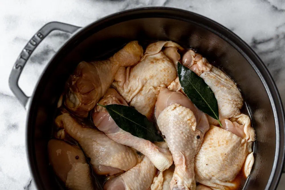 Braised filipino chicken in Dutch oven