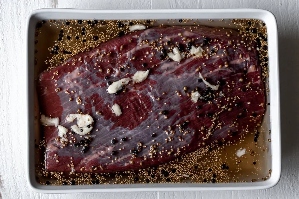brisket in pickling liquid
