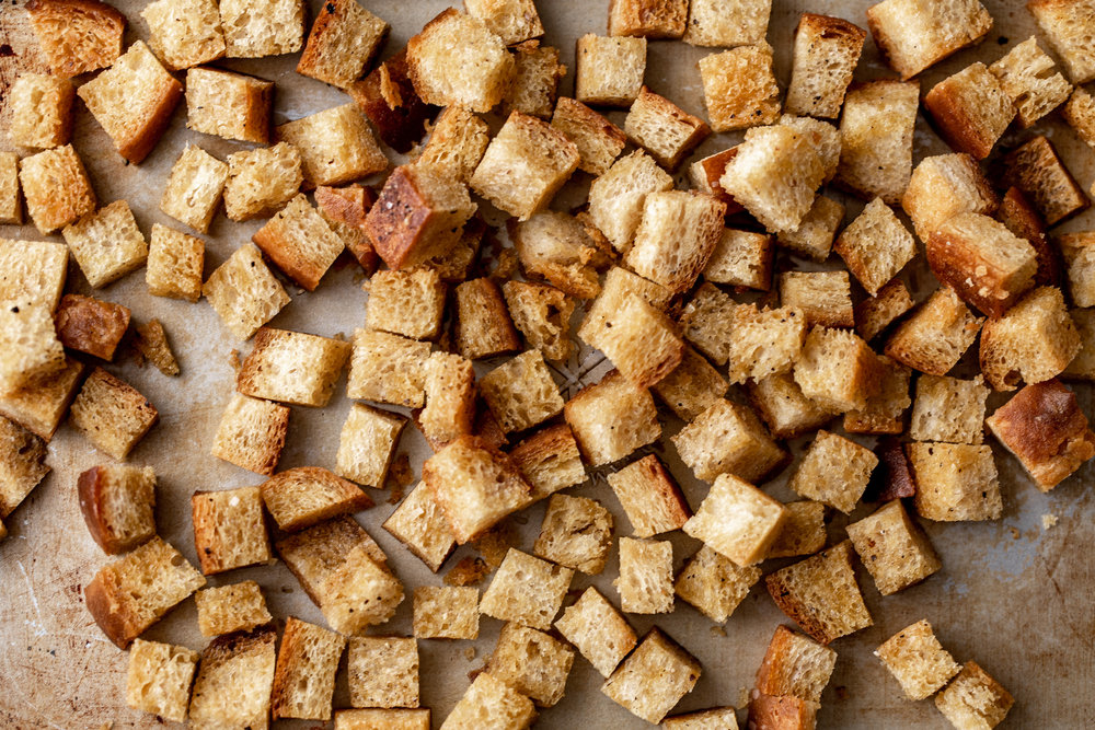 homemade chili oil croutons 