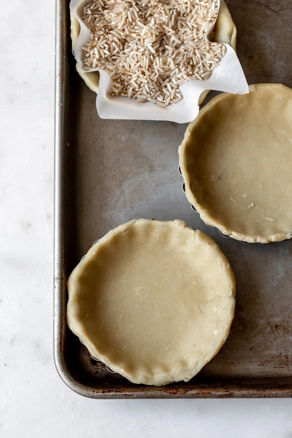 blind bake crusts in mini tart pans