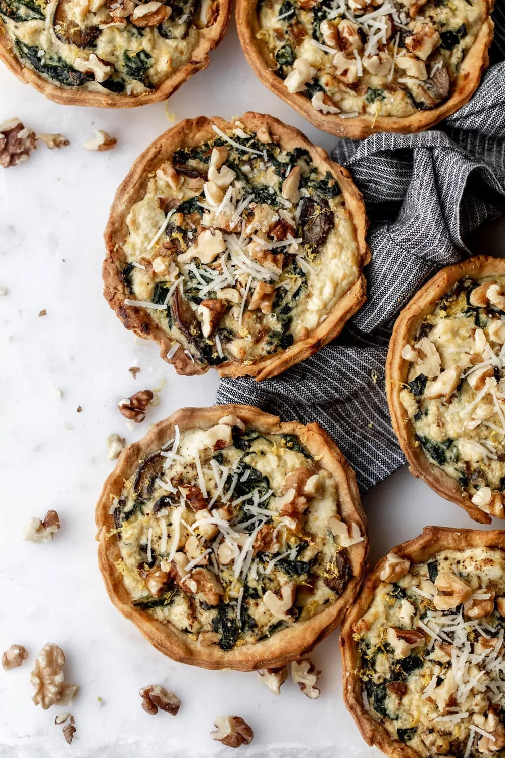 kale and ricotta tarts with walnuts cooking with cocktail rings diamond nuts of california