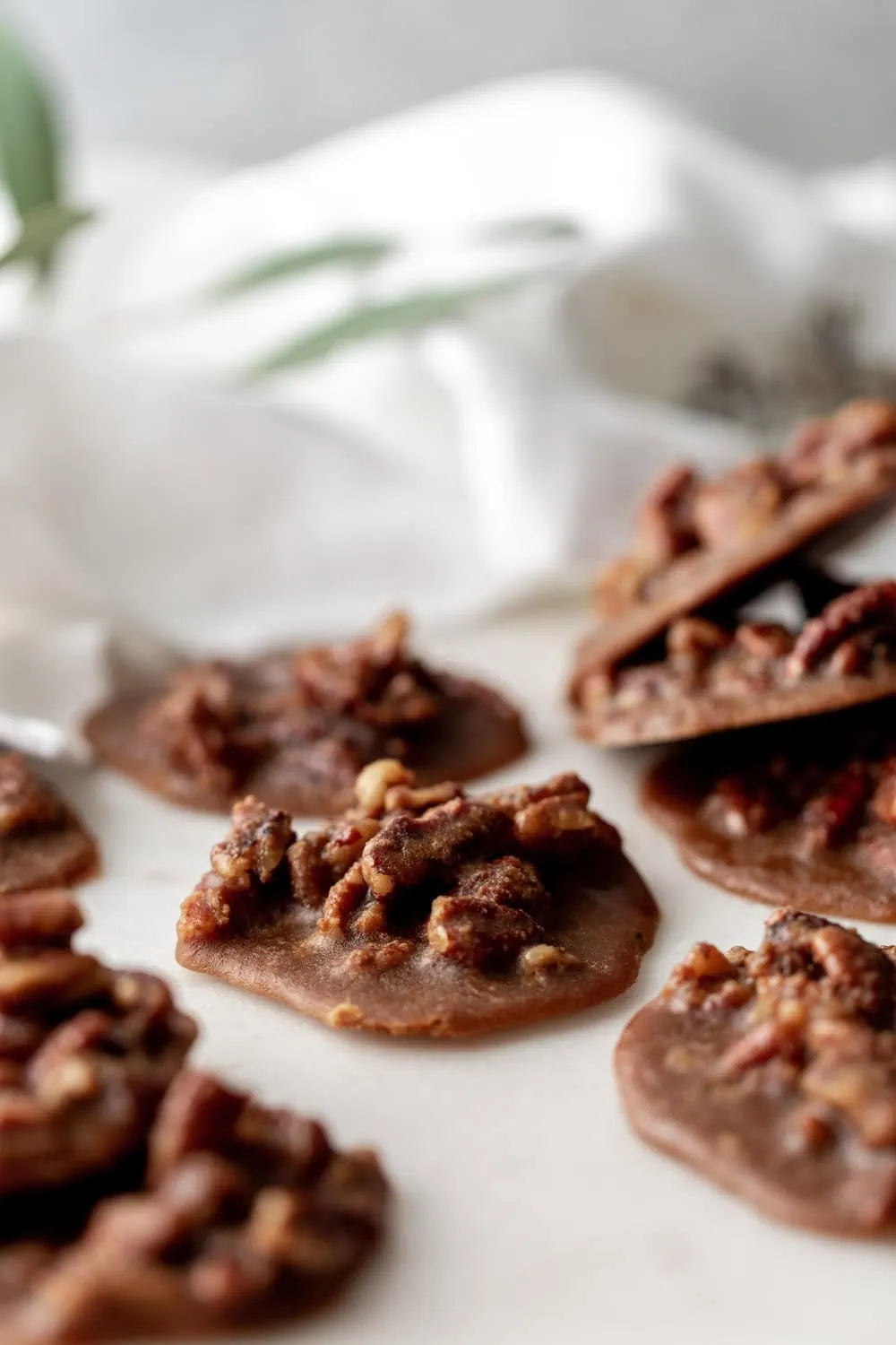 Creamy Bananas Foster Pecan Pralines recipe stacked