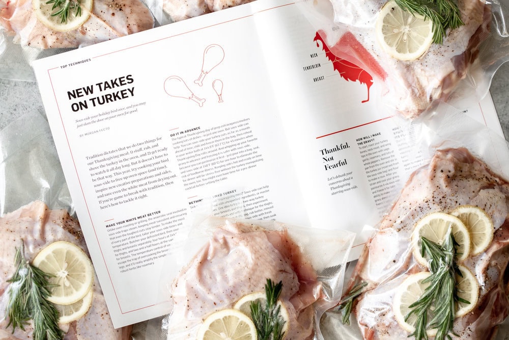Lemon Rosemary Sous-Vide Turkey with White Wine Gravy recipe from sous-vide magazine
