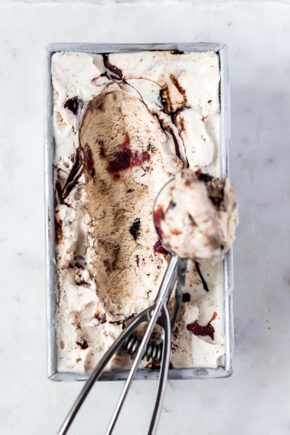 balsamic fig ice cream scoop from cooking with cocktail rings