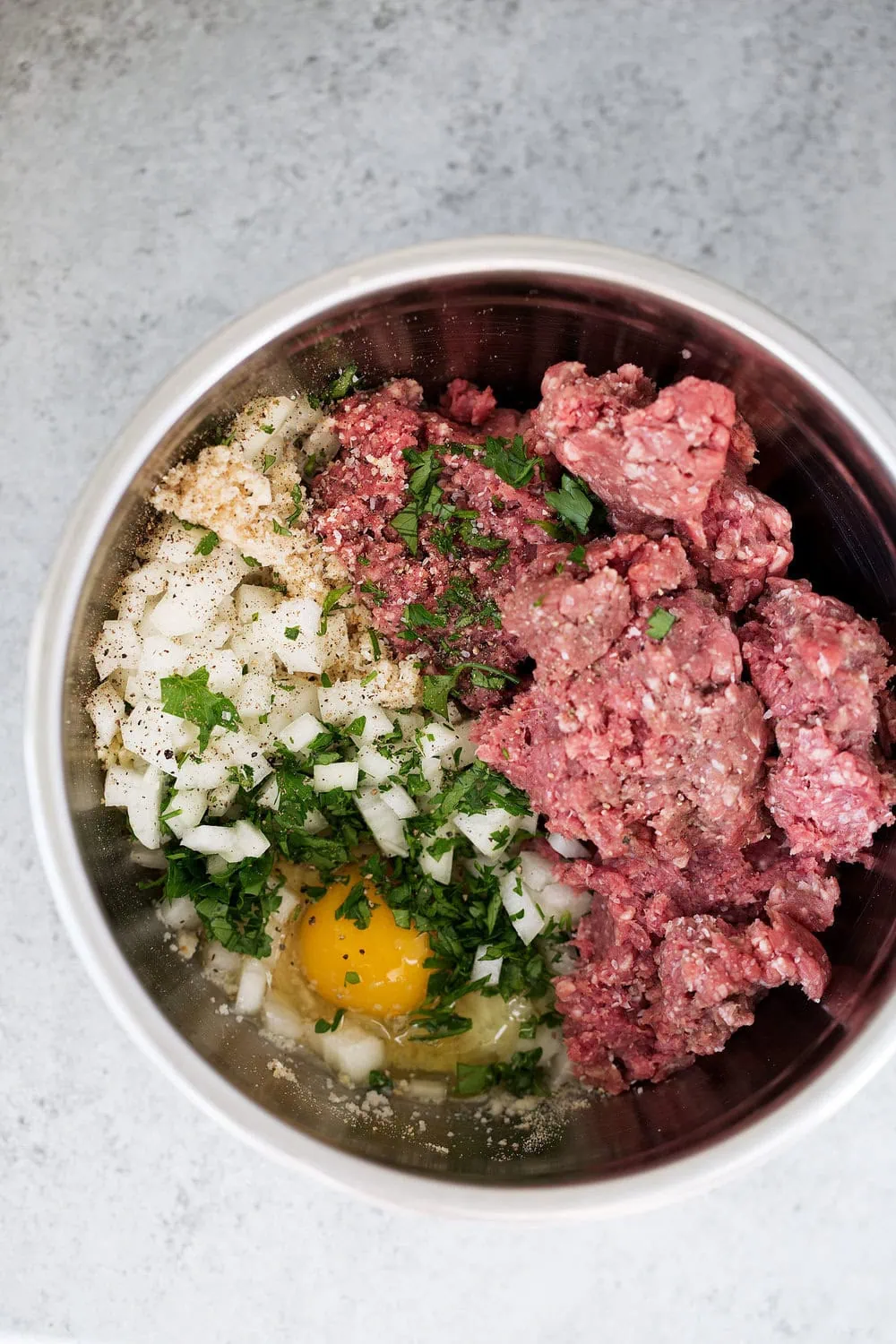 meatball ingredients for soup cooking with cocktail rings