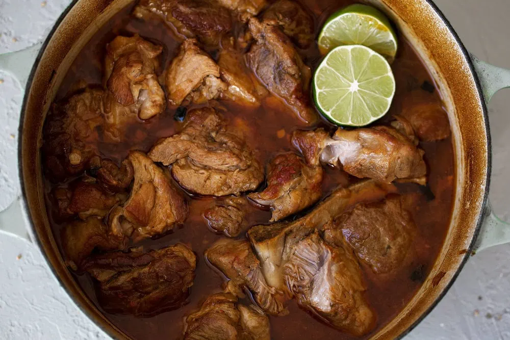 korean braised pork in dutch oven tender