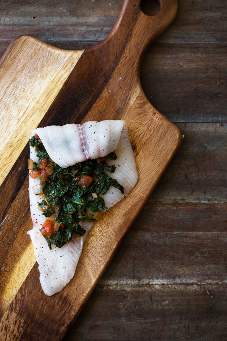 Spinach and Tomato Stuffed Sole with Beurre Blanc Cooking with