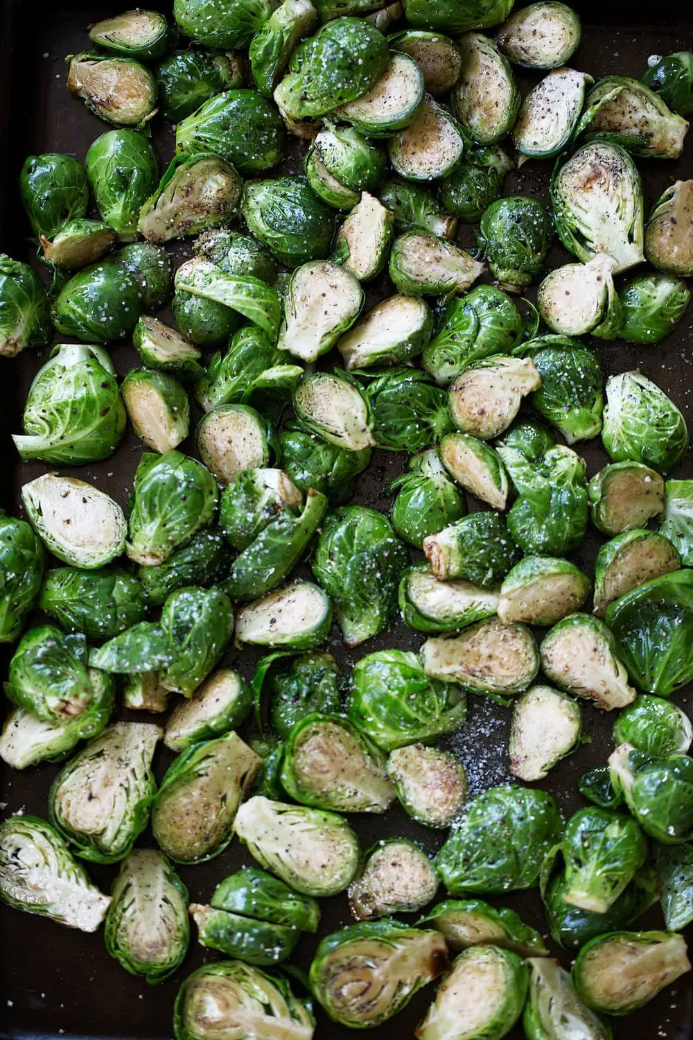 brussels sprouts halved cooking with cocktail rings