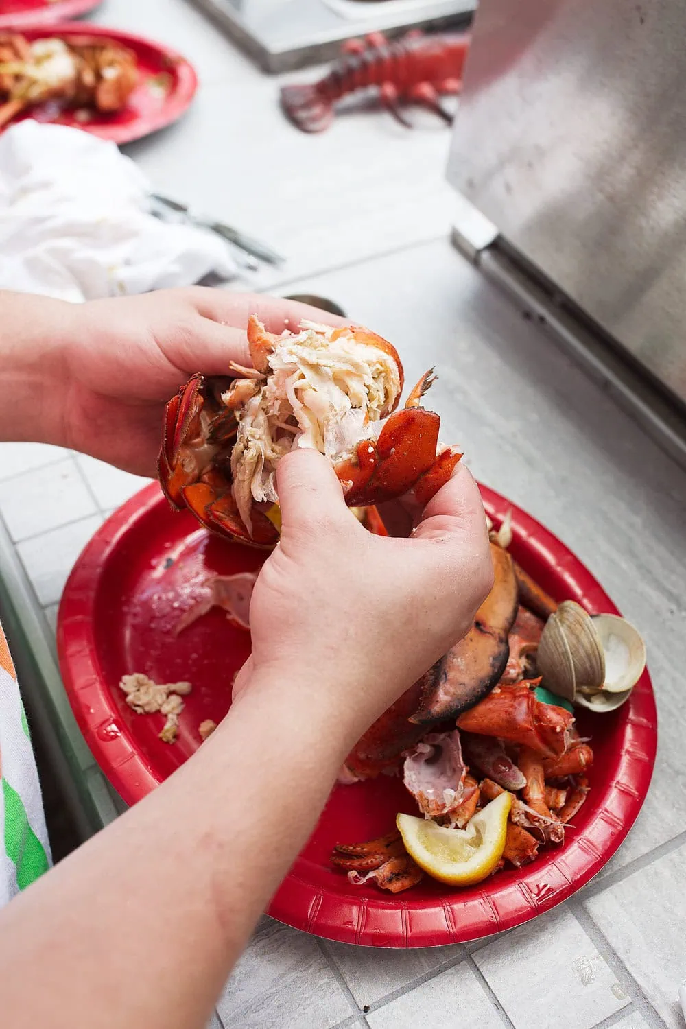 new england lobster boil cracked tail