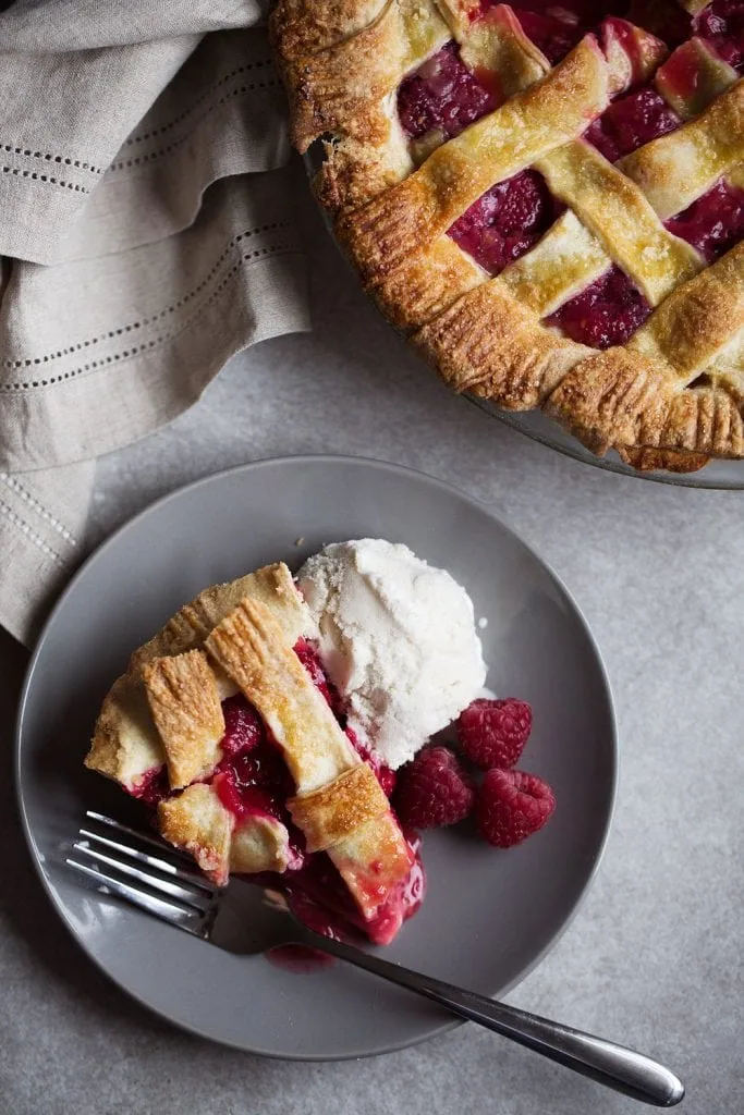 Raspberry Pie with Shortbread Crust 