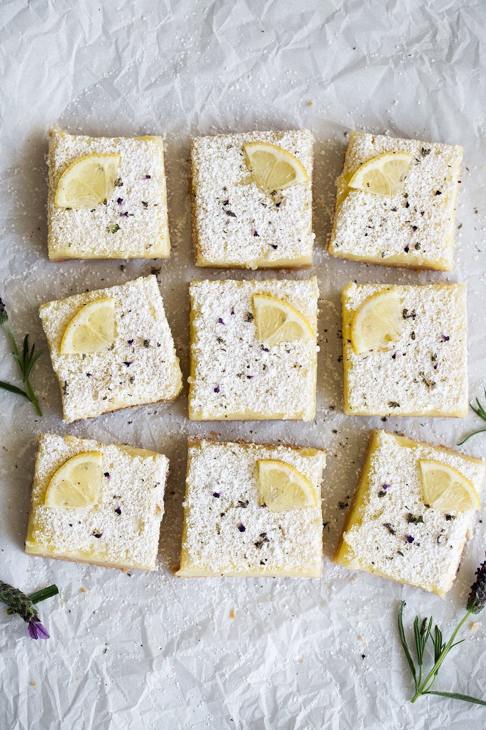 Finished lemon lavender squares.