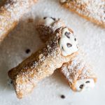 classic homemade cannoli with chocolate chips.
