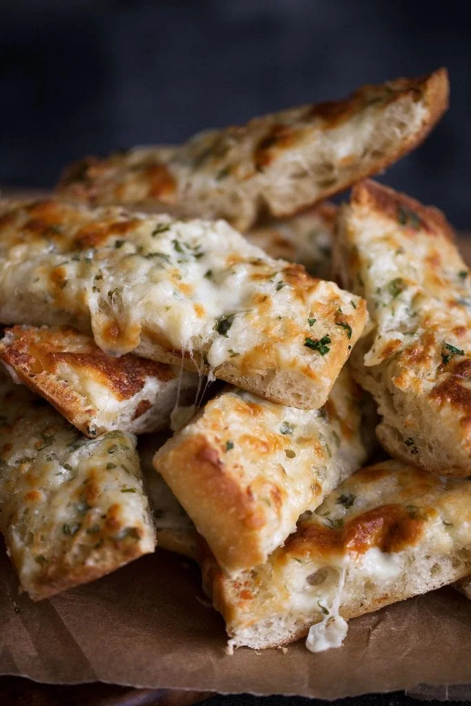 Cheesy Garlic Bread - Menus for Valentines Day at Home