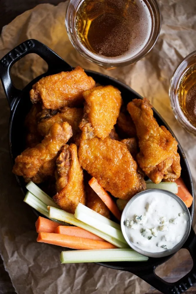 Classic Buffalo Wings with Homemade Buttermilk Blue Cheese Sauce