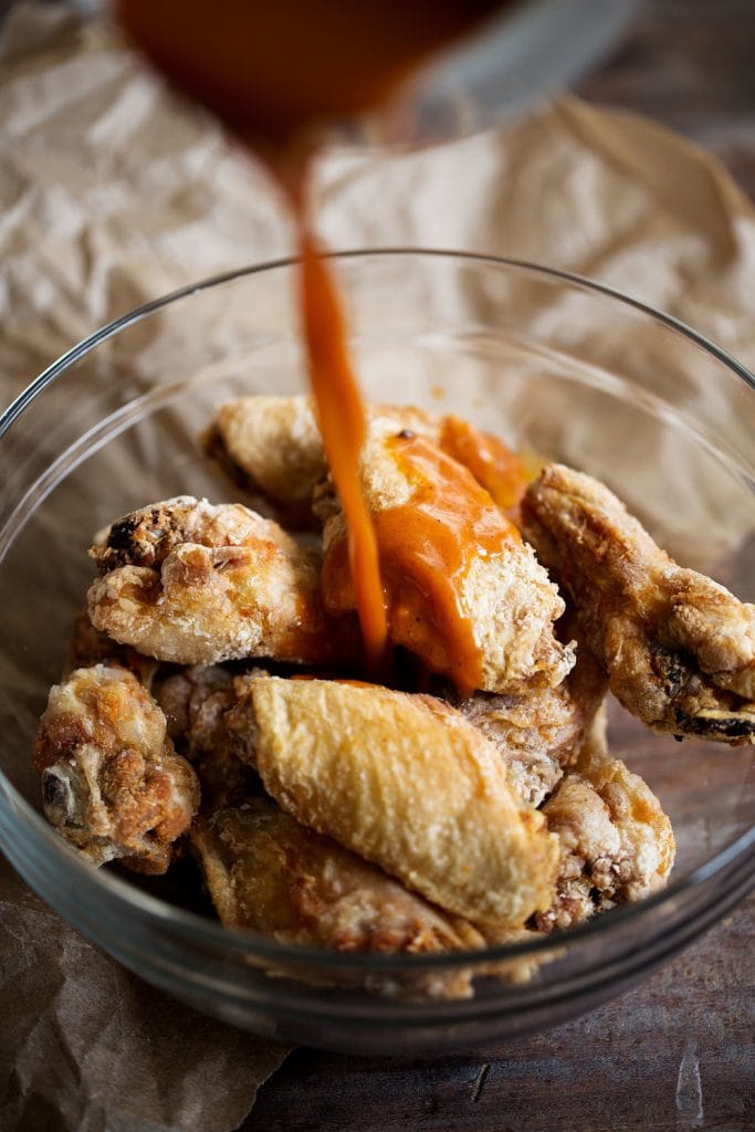 Classic Buffalo Wings with Homemade Buttermilk Blue Cheese Sauce