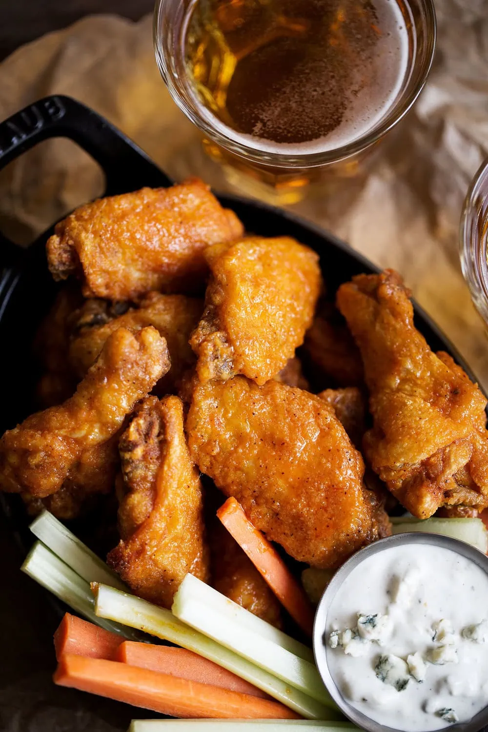 buffalo wings with homemade blue cheese carrots and celery