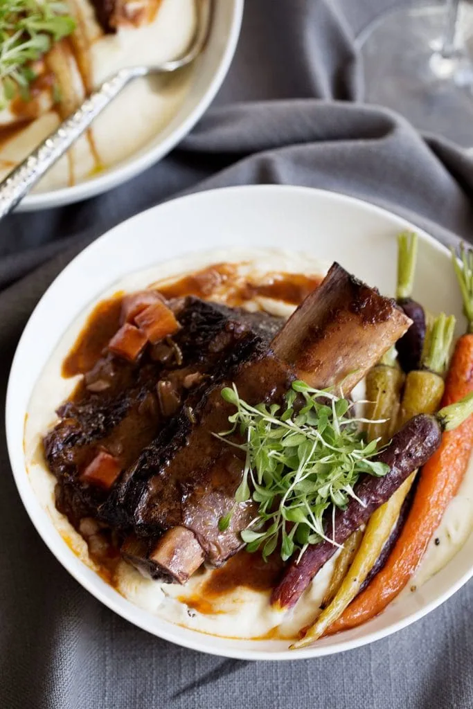 Red Wine Braised Short Ribs with Celery Root Puree