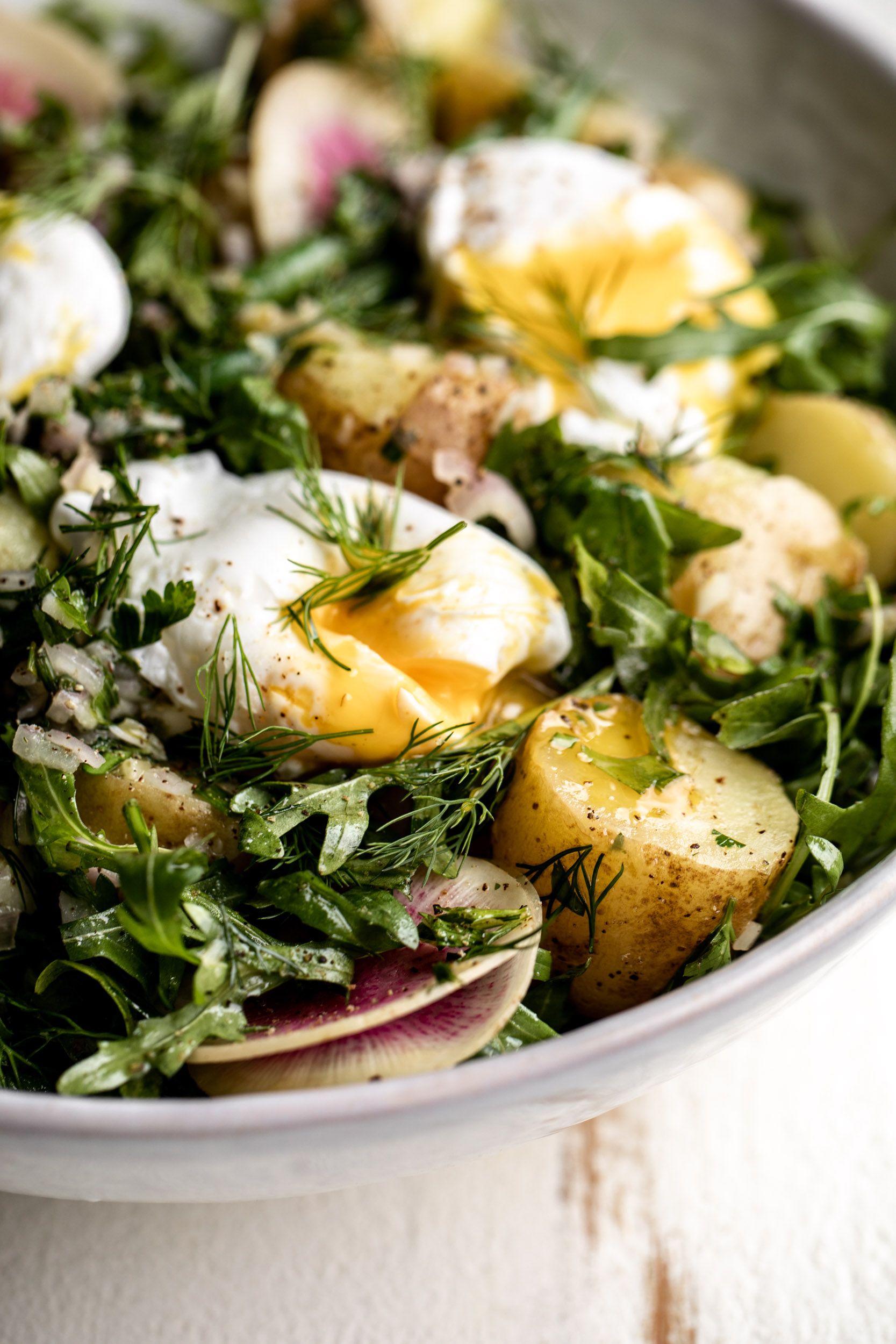 French Potato Salad with Green Beans - Cooking with Cocktail Rings