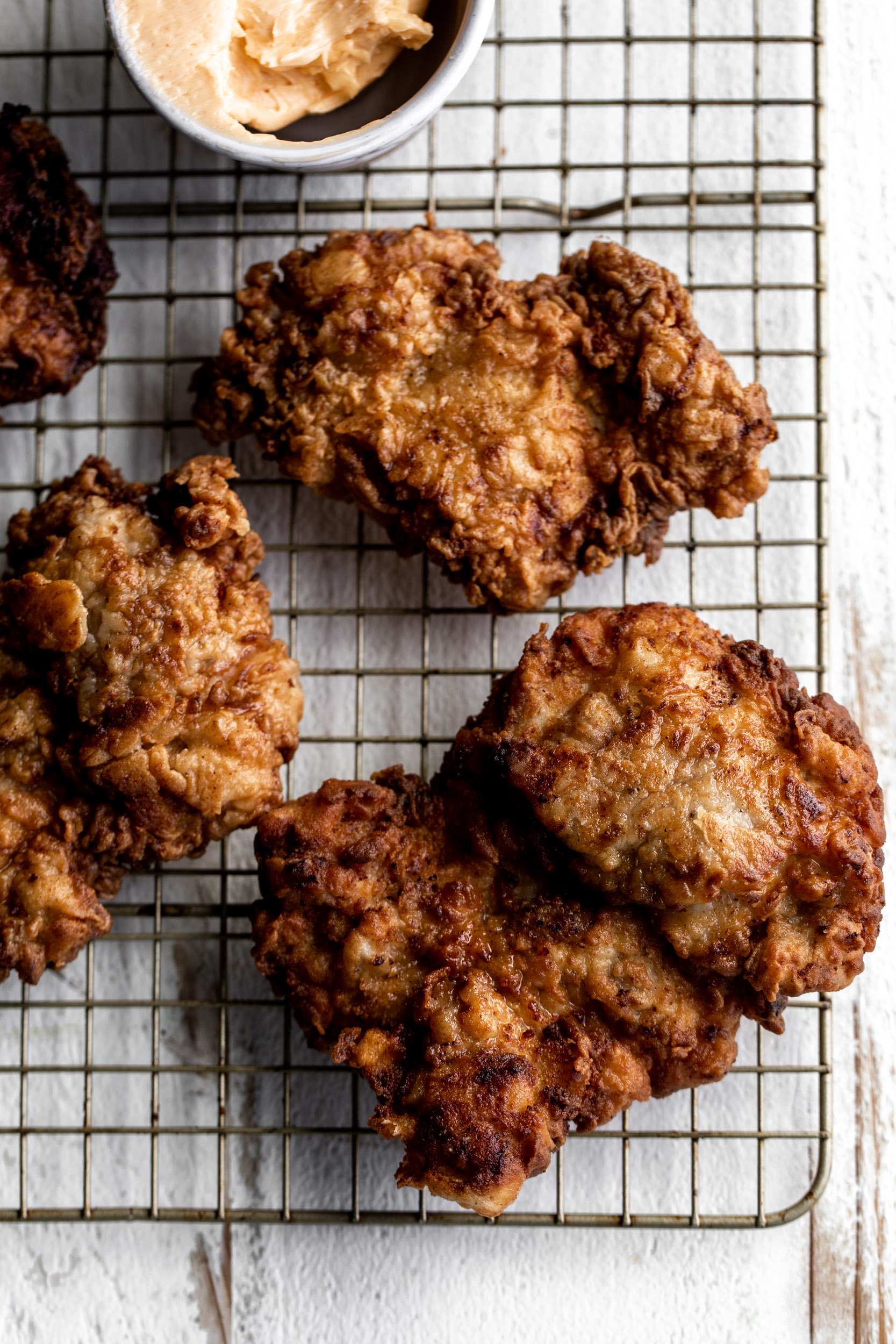 Crispy Chicken Biscuit with Honey Butter Sauce