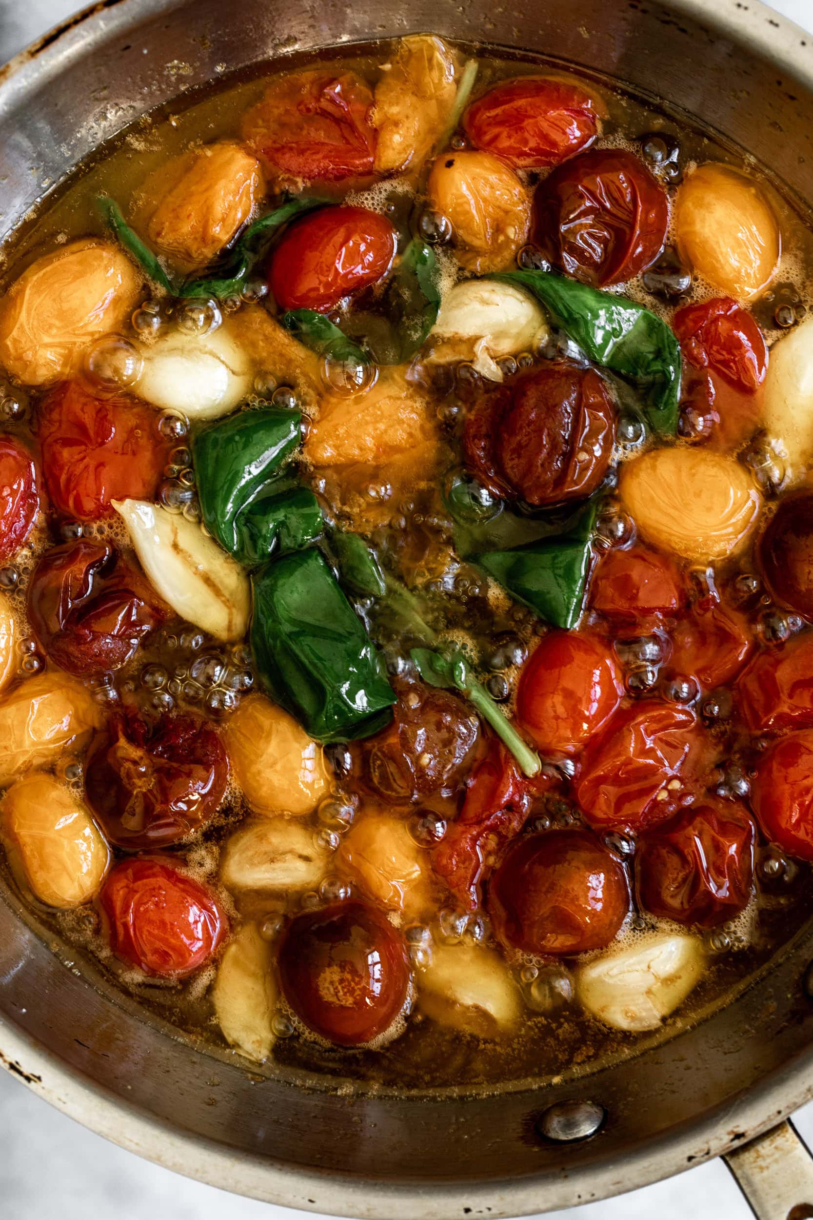 Confit Tomato Pizza with Burrata Cooking with Cocktail Rings