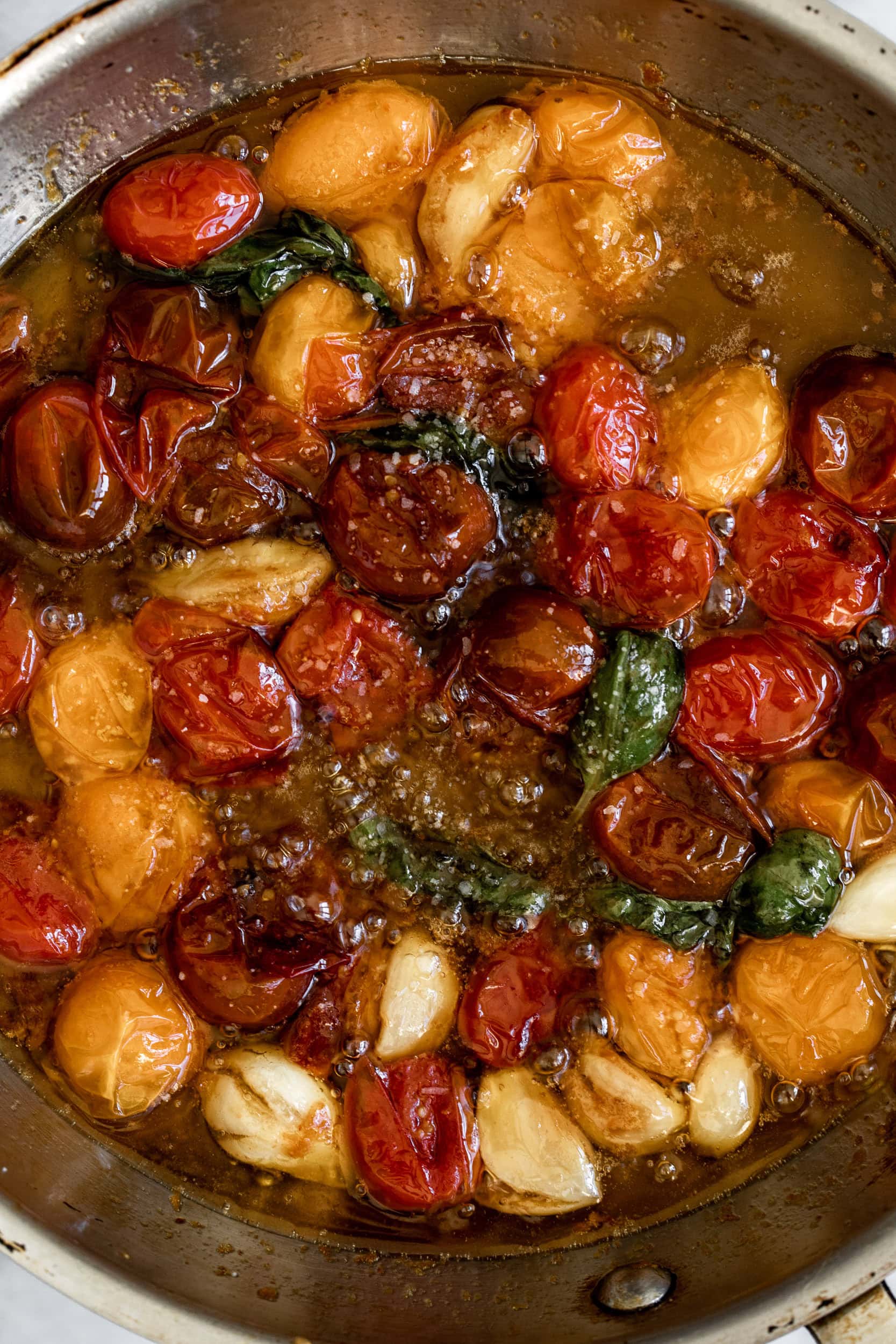 Confit Tomato Pizza with Burrata Cooking with Cocktail Rings