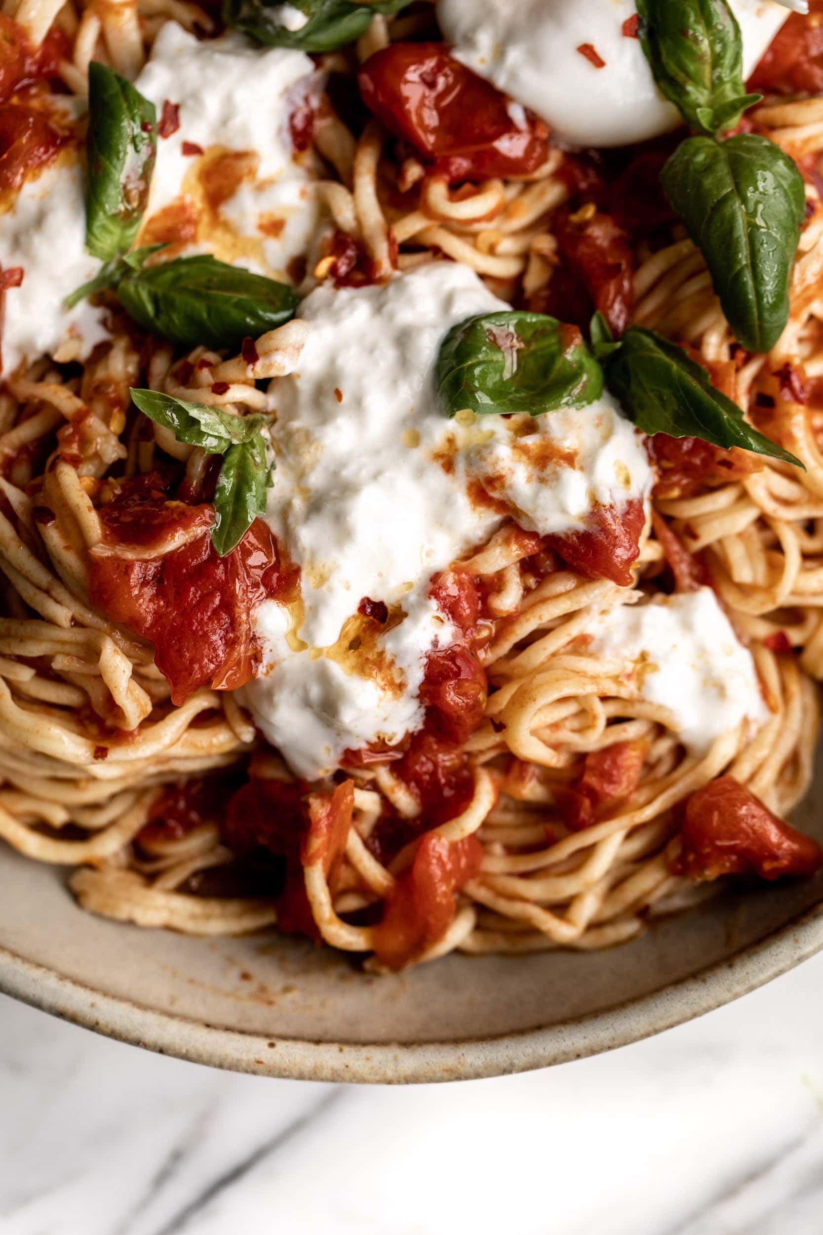 Cherry Tomato Confit & Burrata Spaghetti Cooking with Cocktail Rings