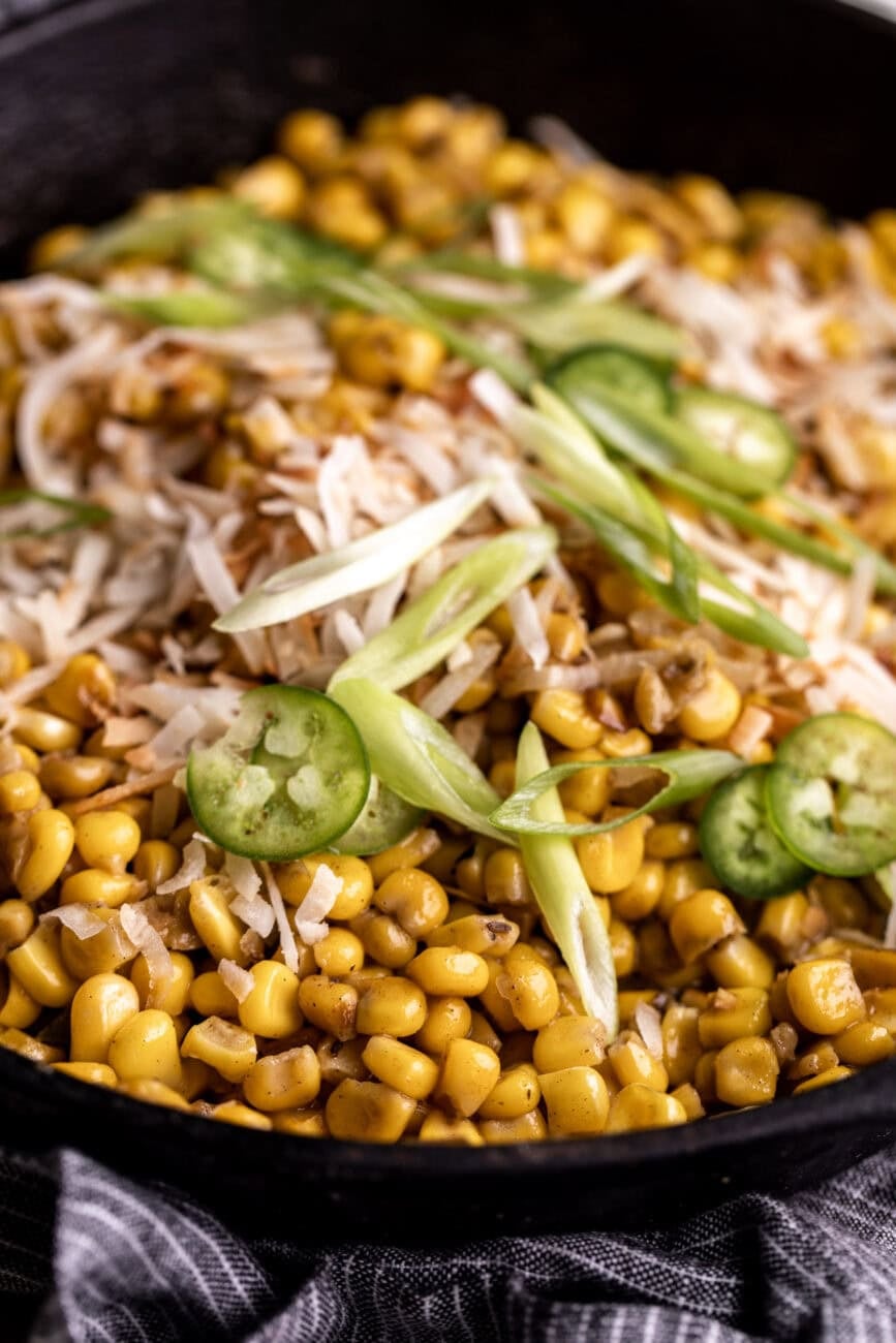 How to make toasted coconut creamed corn.