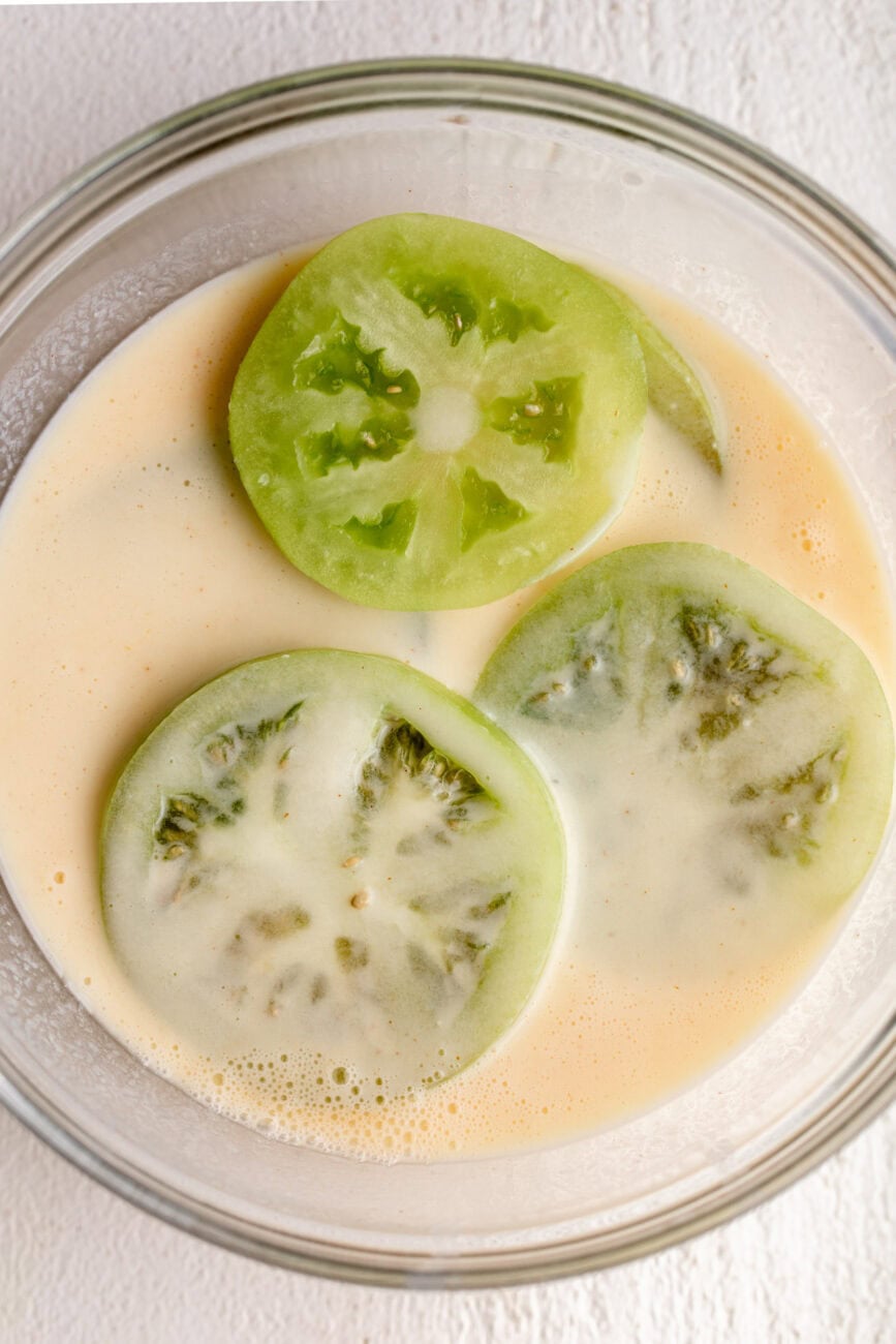 buttermilk soaked fried green tomatoes.