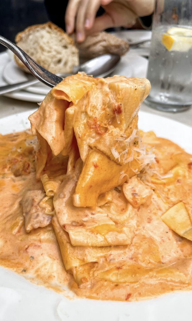 bar pitti pappardelle with tomato cream sauce