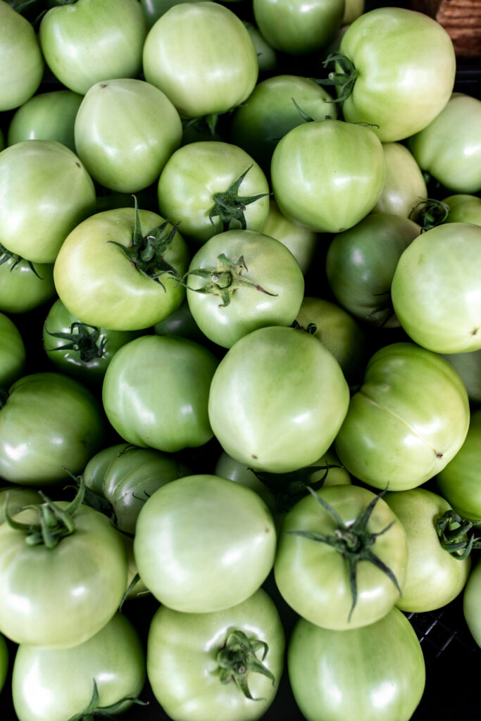 Green tomatoes from Santa Monica Farmers market 