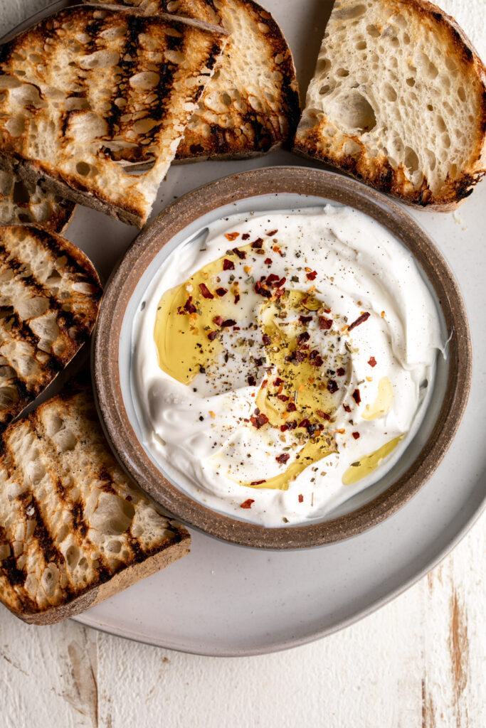Spiced Whipped Ricotta Toast with grilled bread