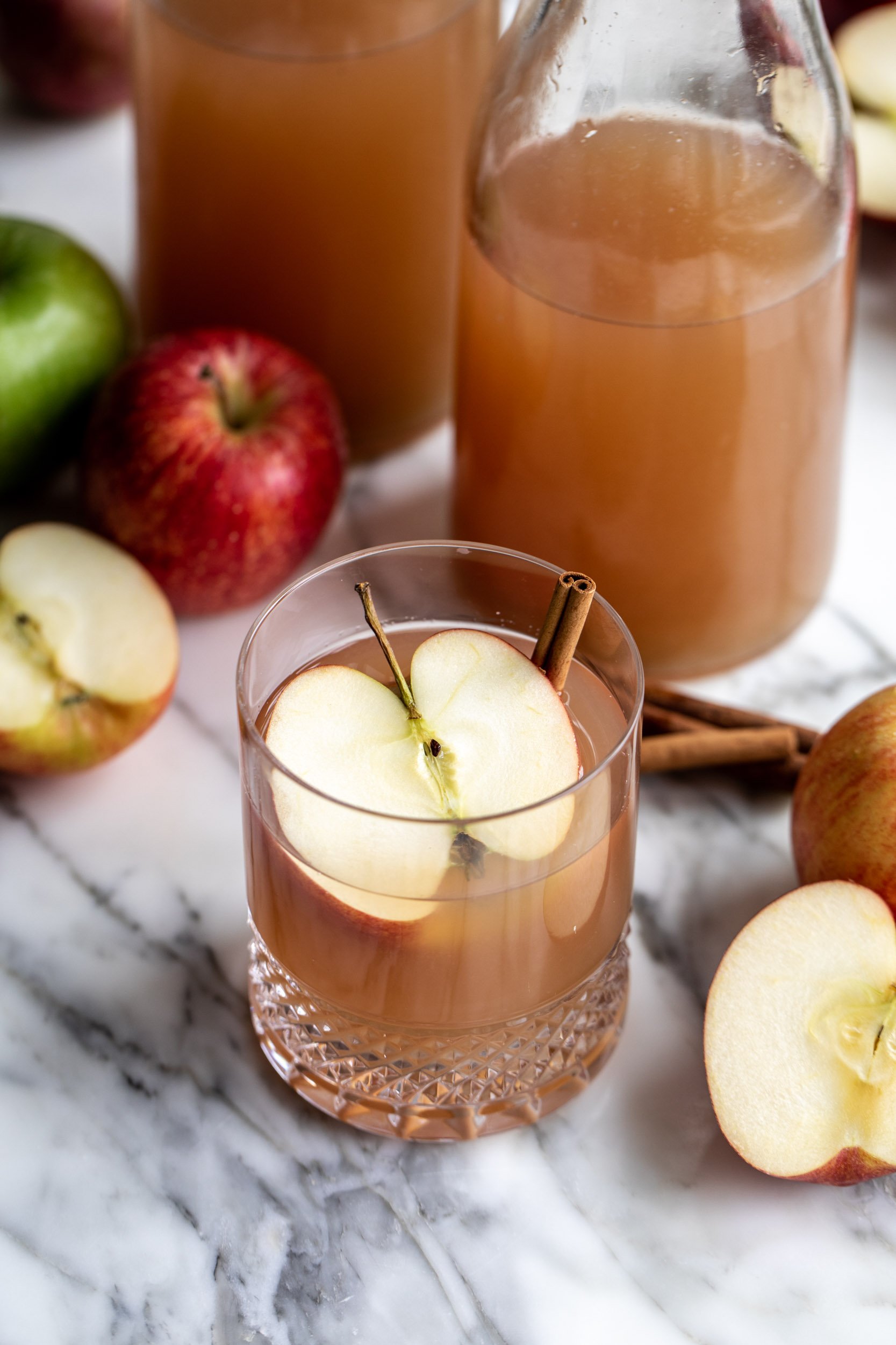 Homemade Spiced Apple Cider Cooking with Cocktail Rings