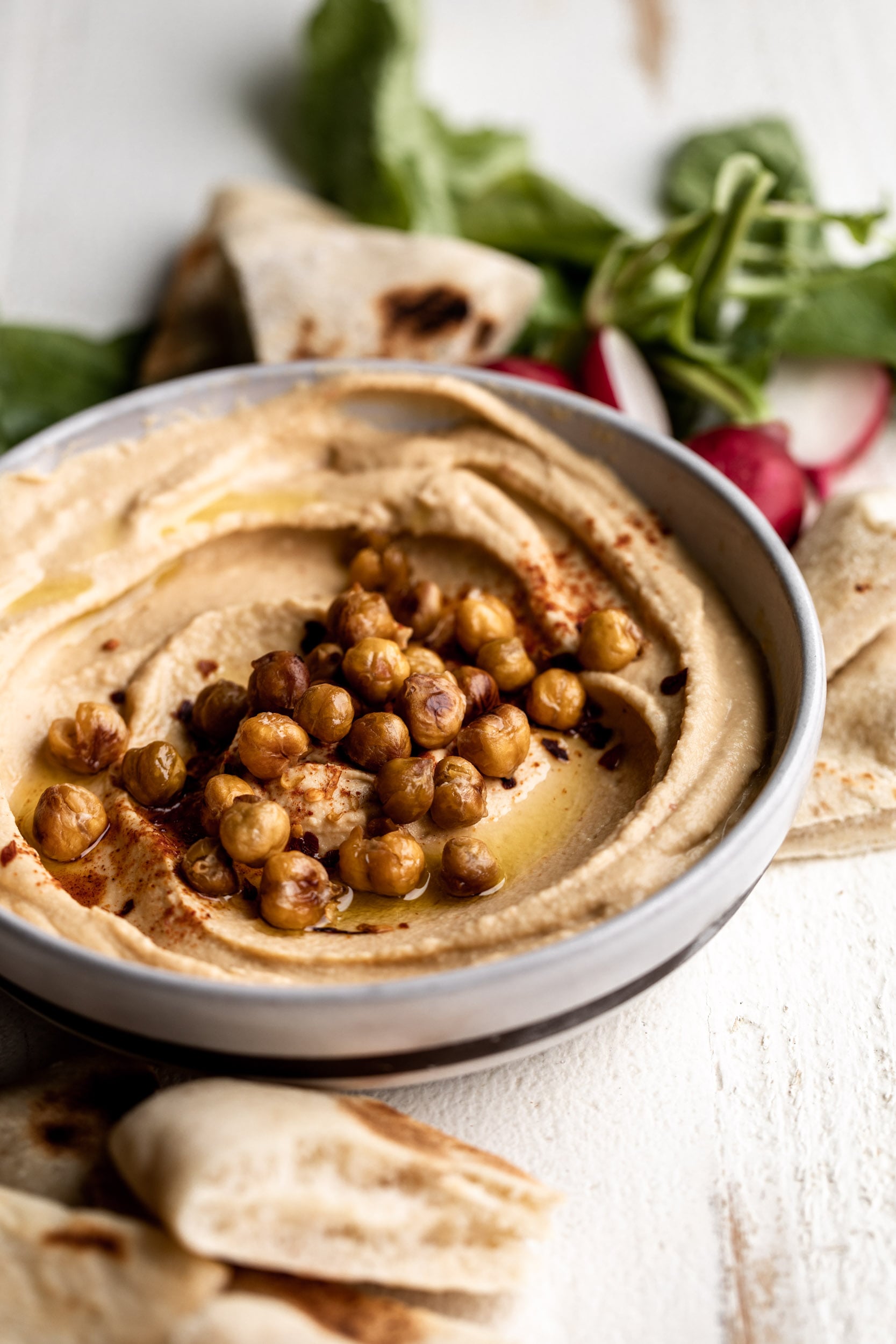 Spicy Hummus with Roasted Chickpeas recipe.