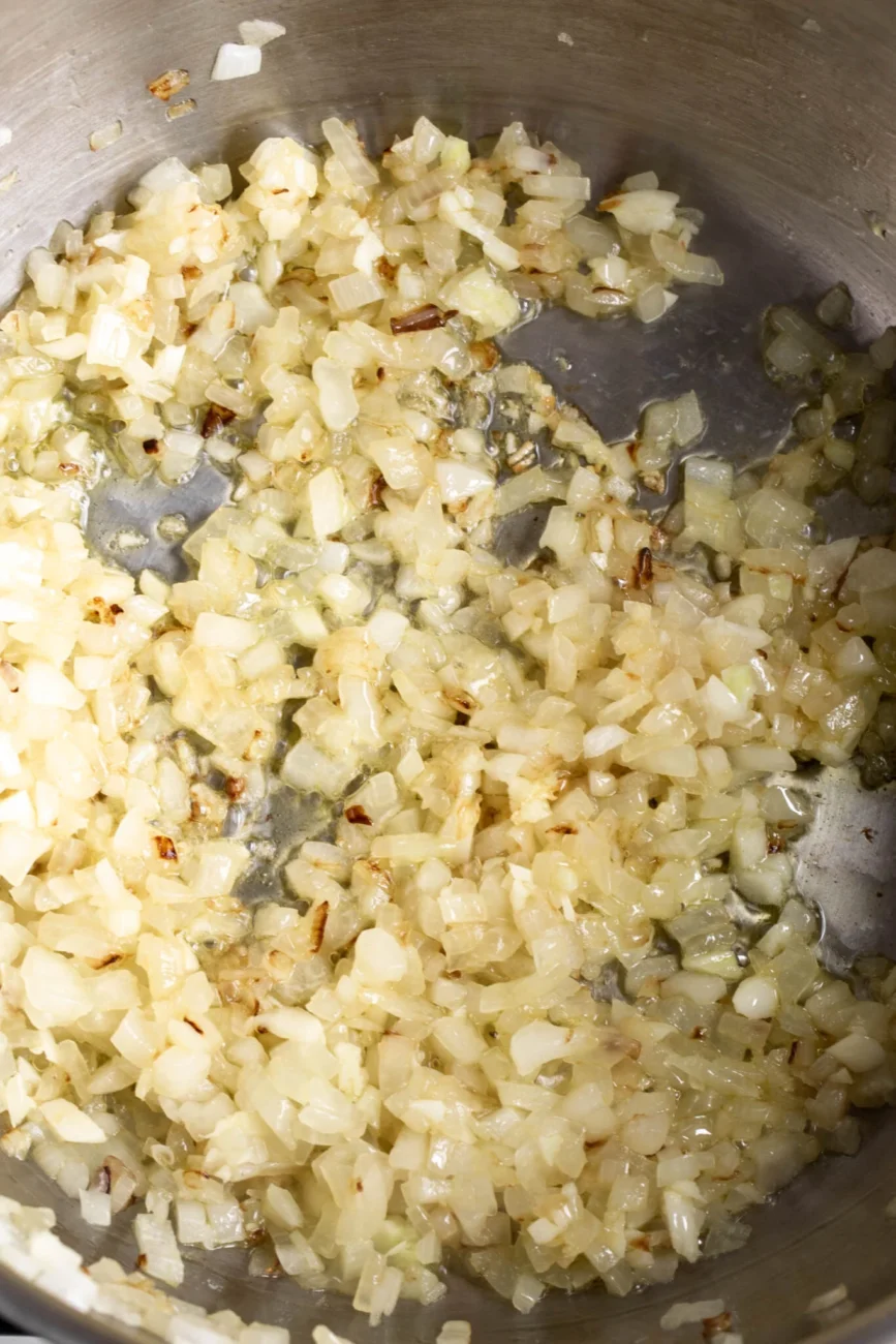 sautéed onion in large saucepan.