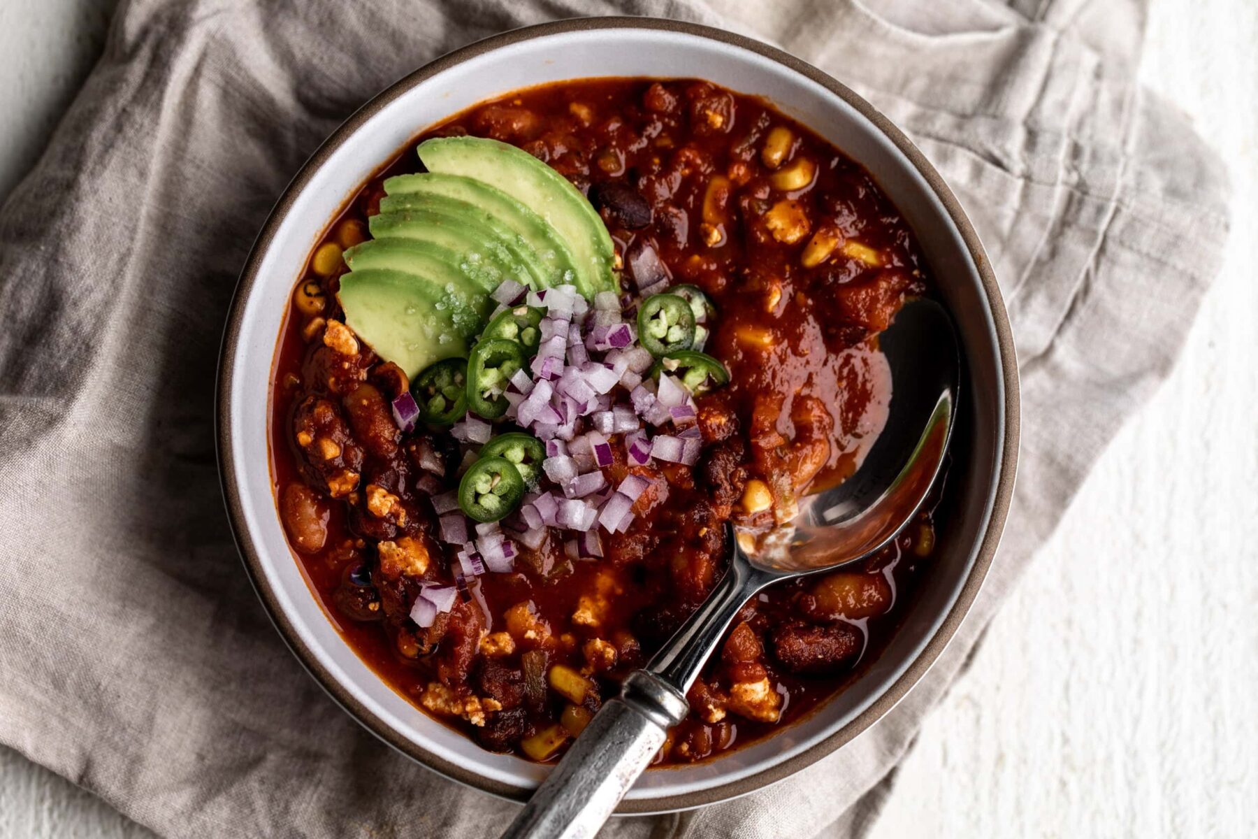 3 Bean Vegetarian Chili Recipe.