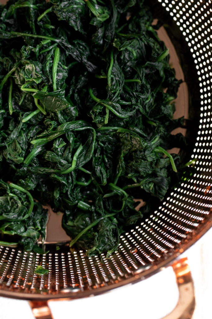 Creamed Spinach drained.