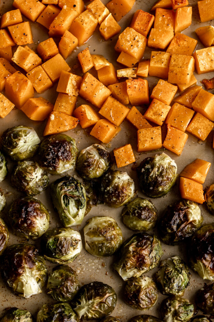 Roasted Brussels Sprouts and Butternut squash