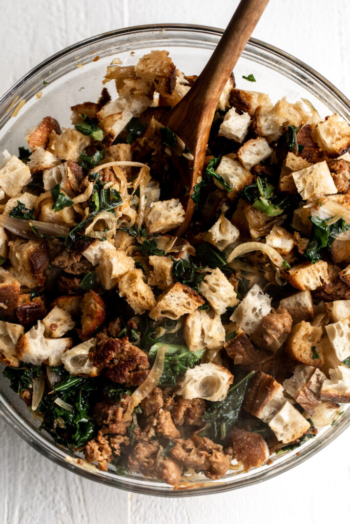 Sausage Stuffing with Kale and Fennel