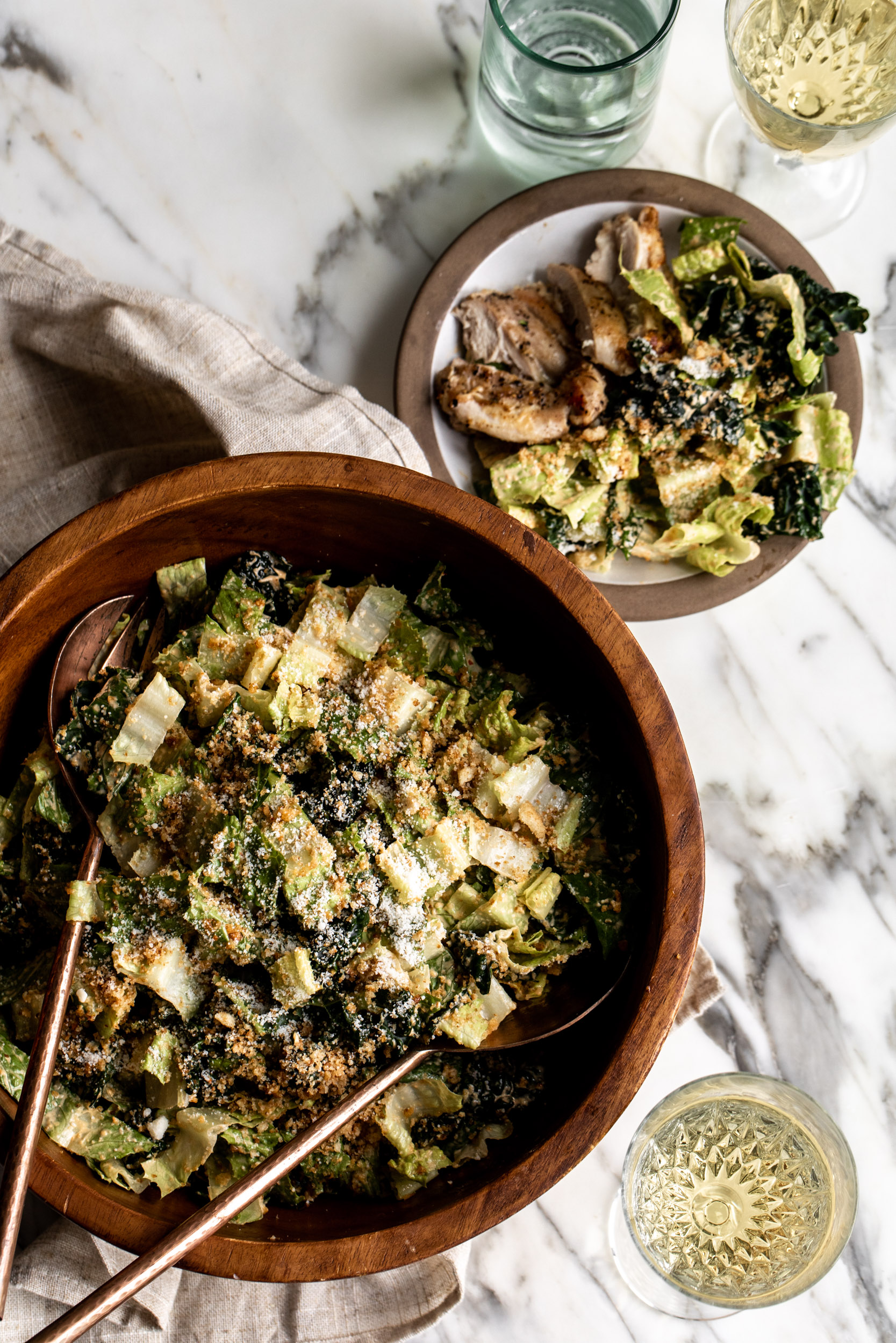 Spicy Caesar Salad Recipe Cooking with Cocktail Rings