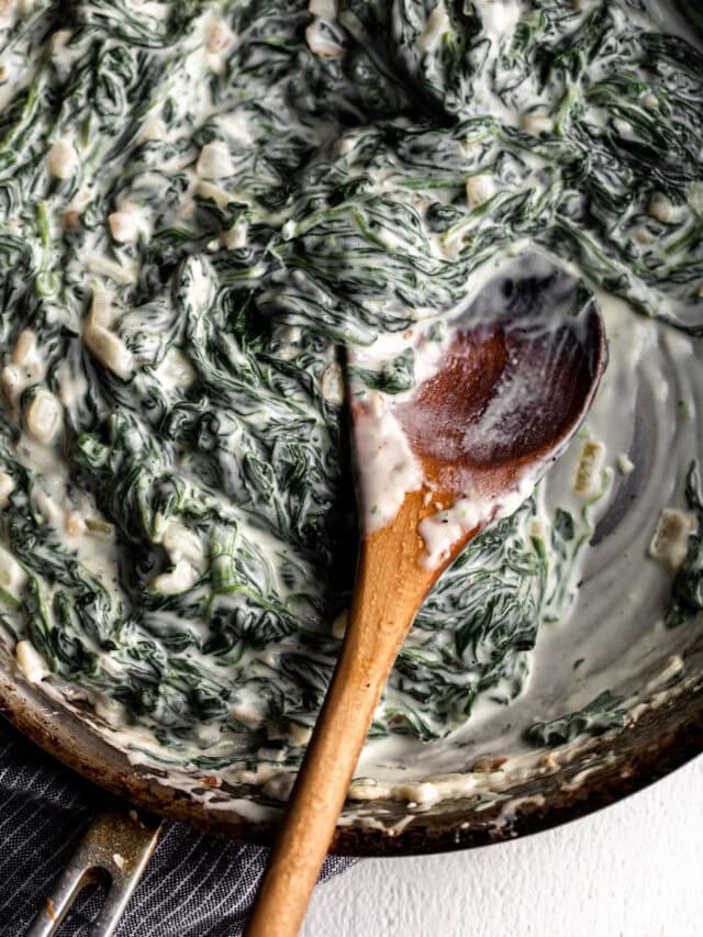 creamed spinach recipe with parmesan cheese.