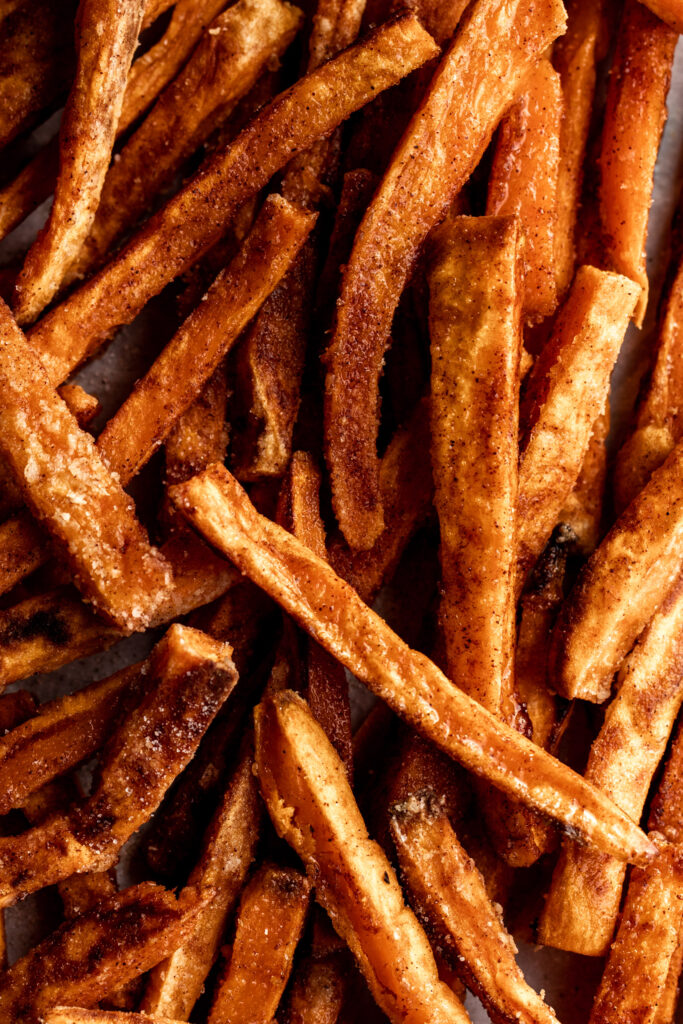 how to make Baked Cinnamon Sugar Sweet Potato Fries recipe