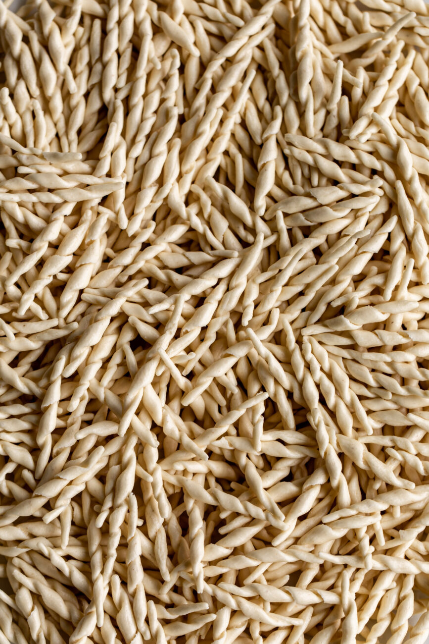 trofie pasta uncooked.