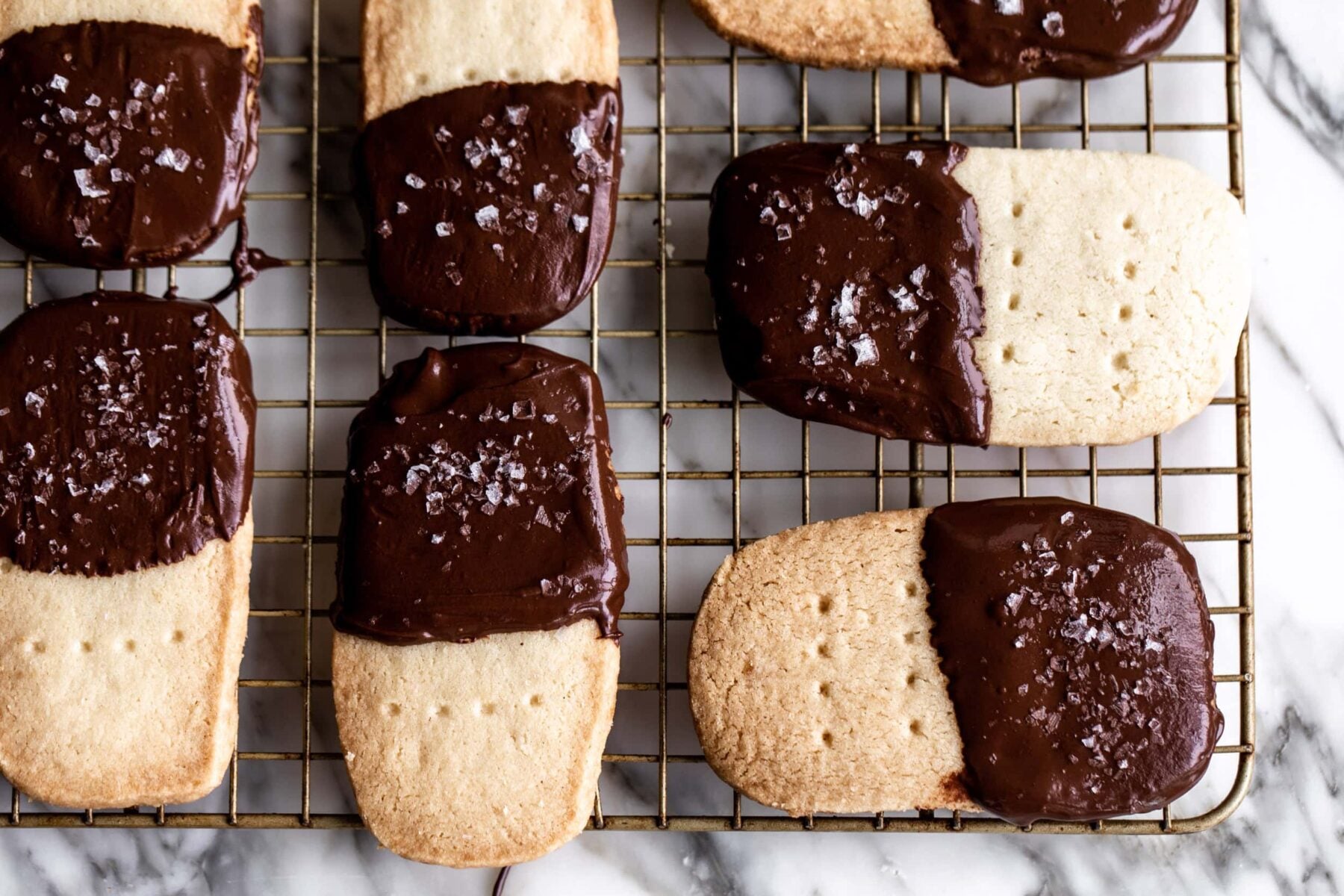 chocolate dipped shortbread cookies.